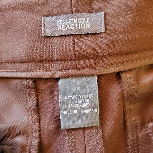 KENNETH COLE REACTION brown cuffed dressy Shorts Sz. 8 - Picture 5 of 9